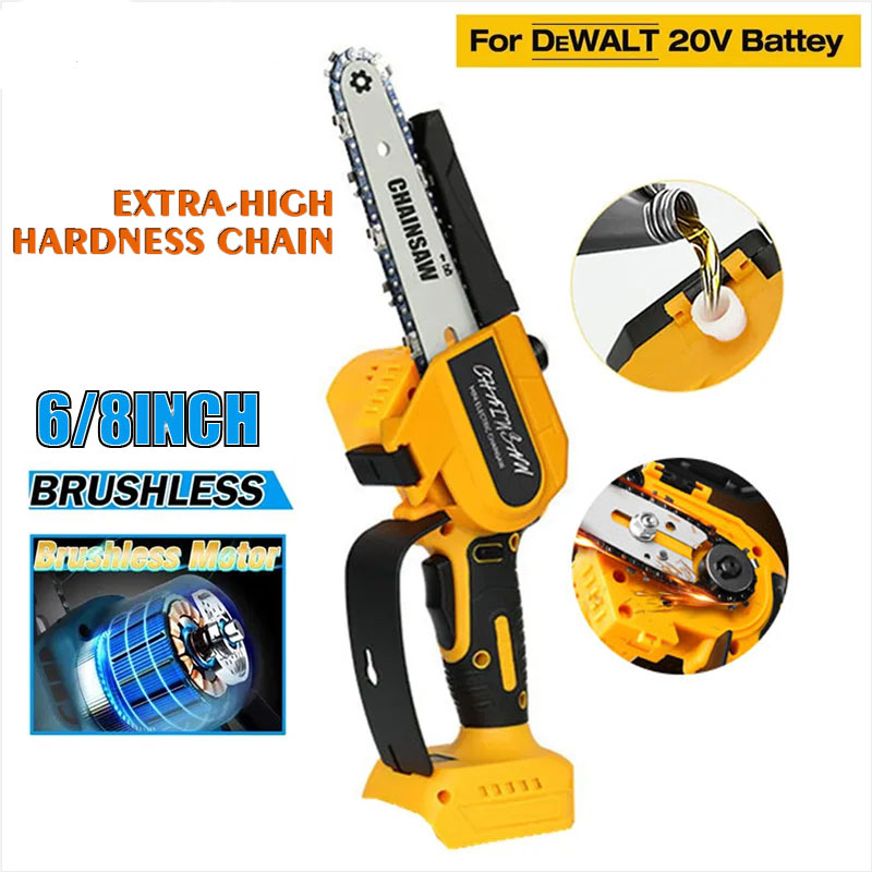 Power Tools Pink - 6/8 Inch Brushless Chainsaw for DeWALT