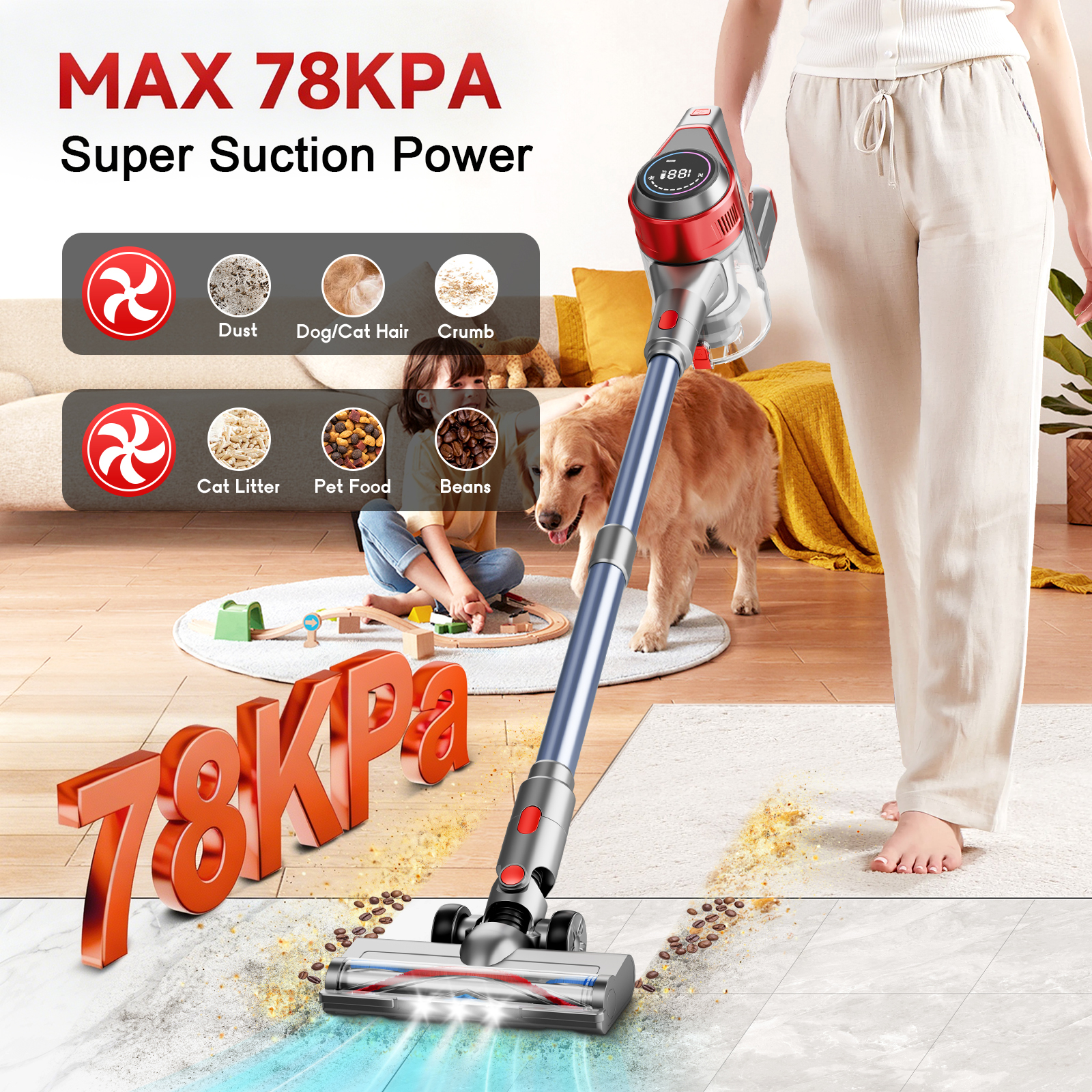Power Tools Vacuum - Honki Cordless Vacuum Cleaner 78KPA 45Mins