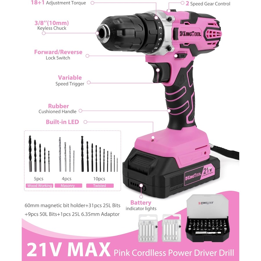 267-Piece Tool Kit Set - Pink  - Power Tools Pink ulasan dan harga