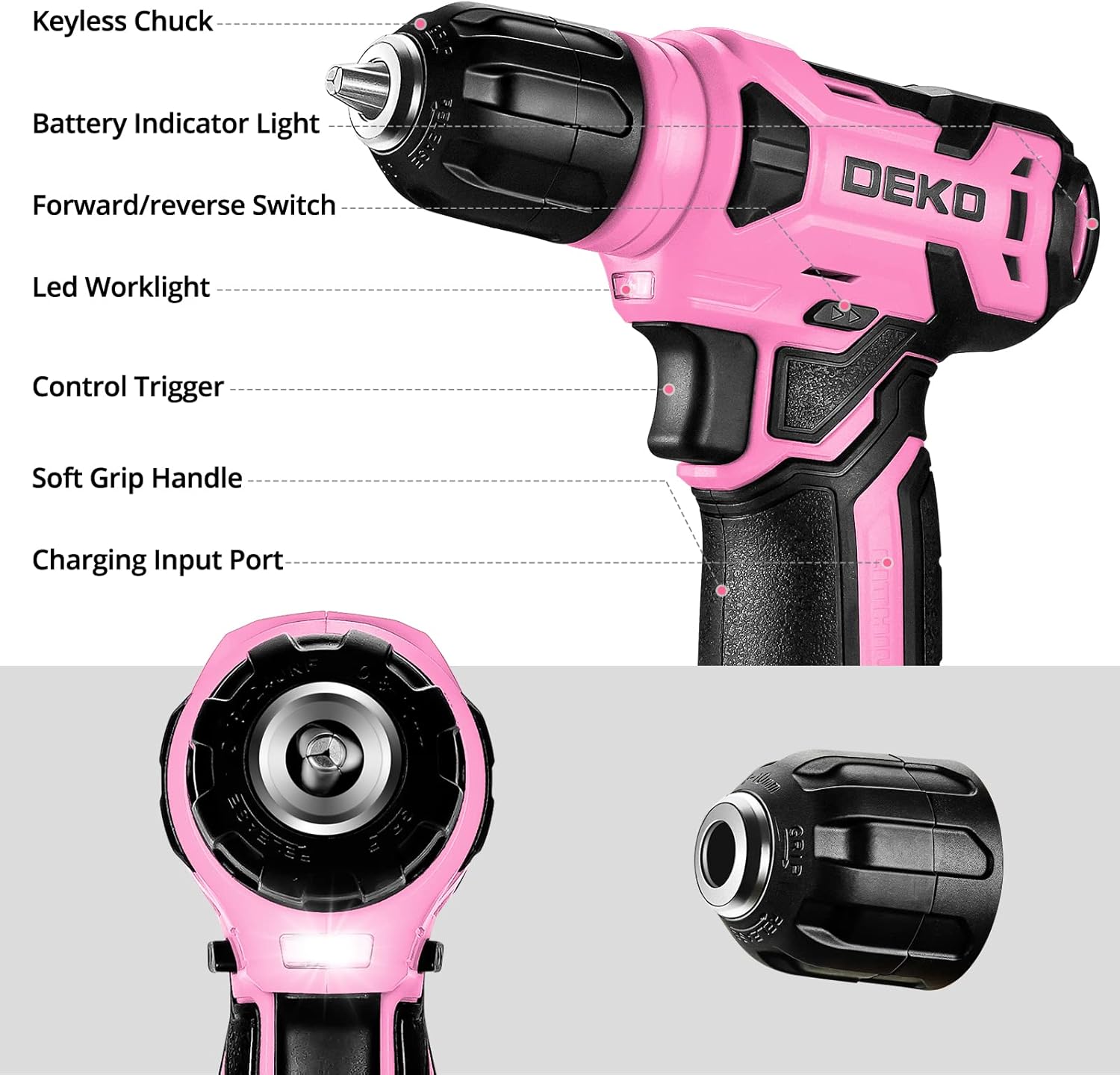 126 Pcs Pink Cordless Drill Se - Power Tools Pink ulasan dan harga