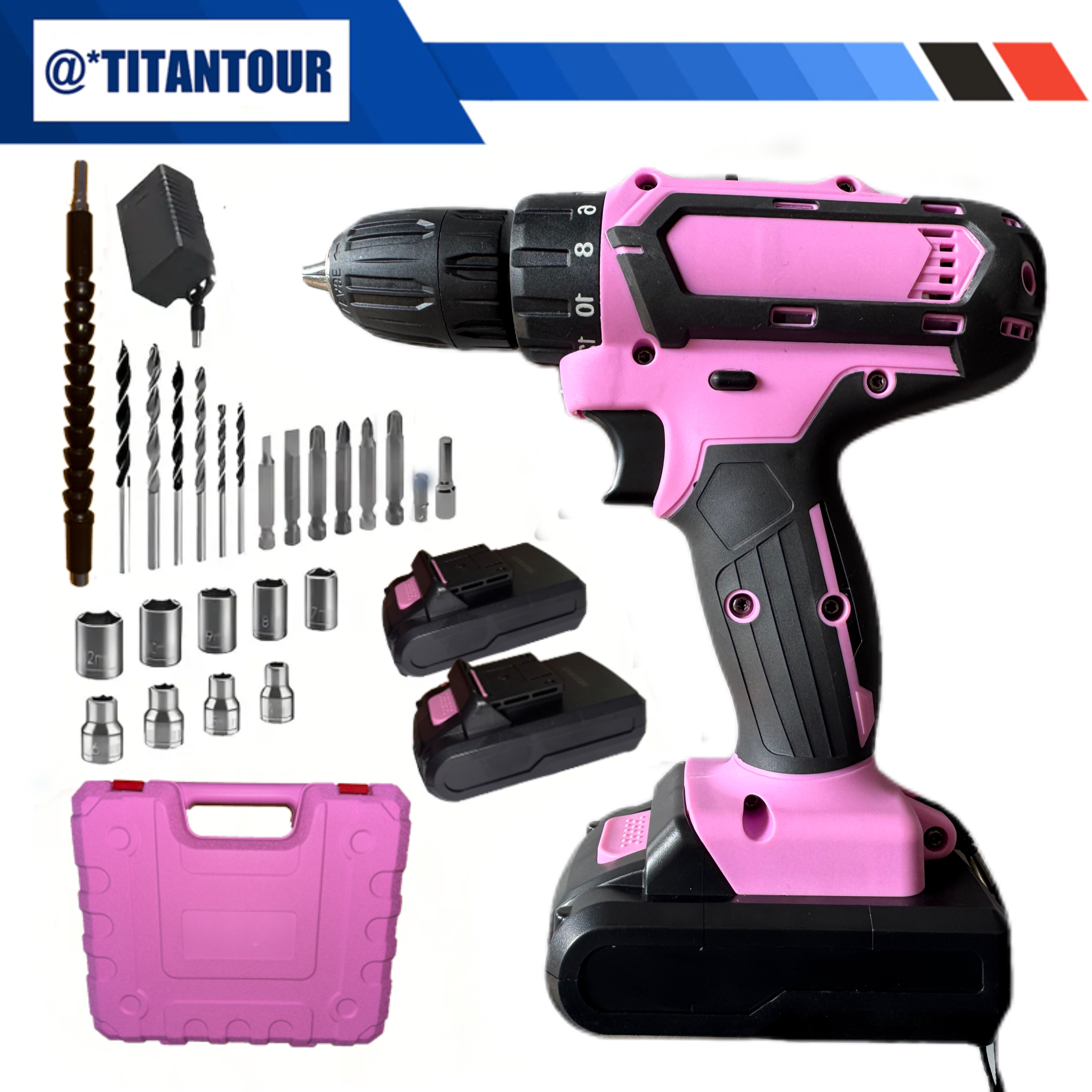24-Piece Set Brushless Industr - Power Tools Pink ulasan dan harga