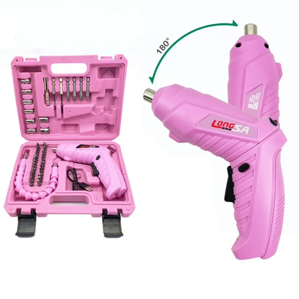 New Full Pink Electric Screwdr - Power Tools Pink ulasan dan harga