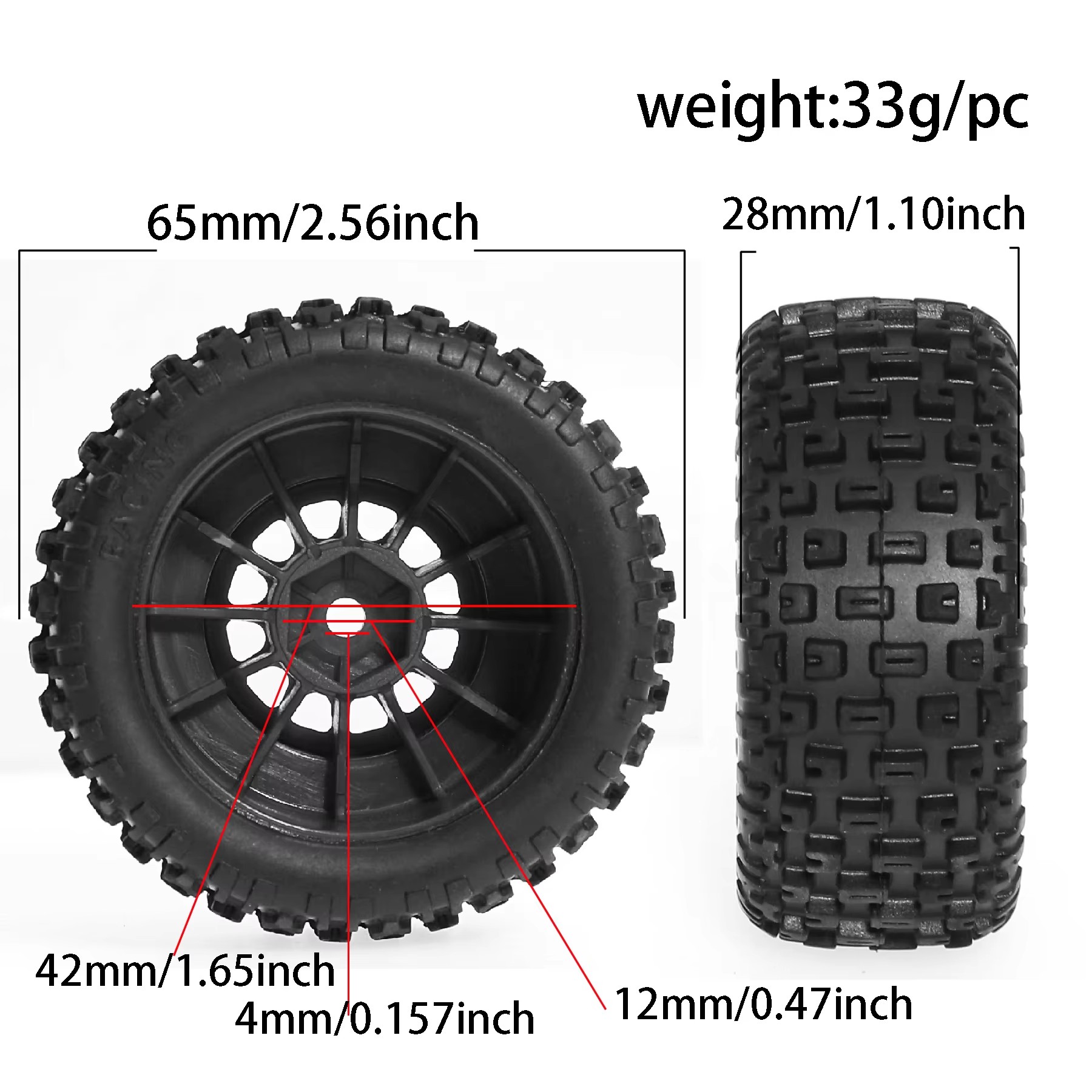 Rc 4 65mm rubber tires Tyre 12 - Impact Driver Cordless ulasan dan harga